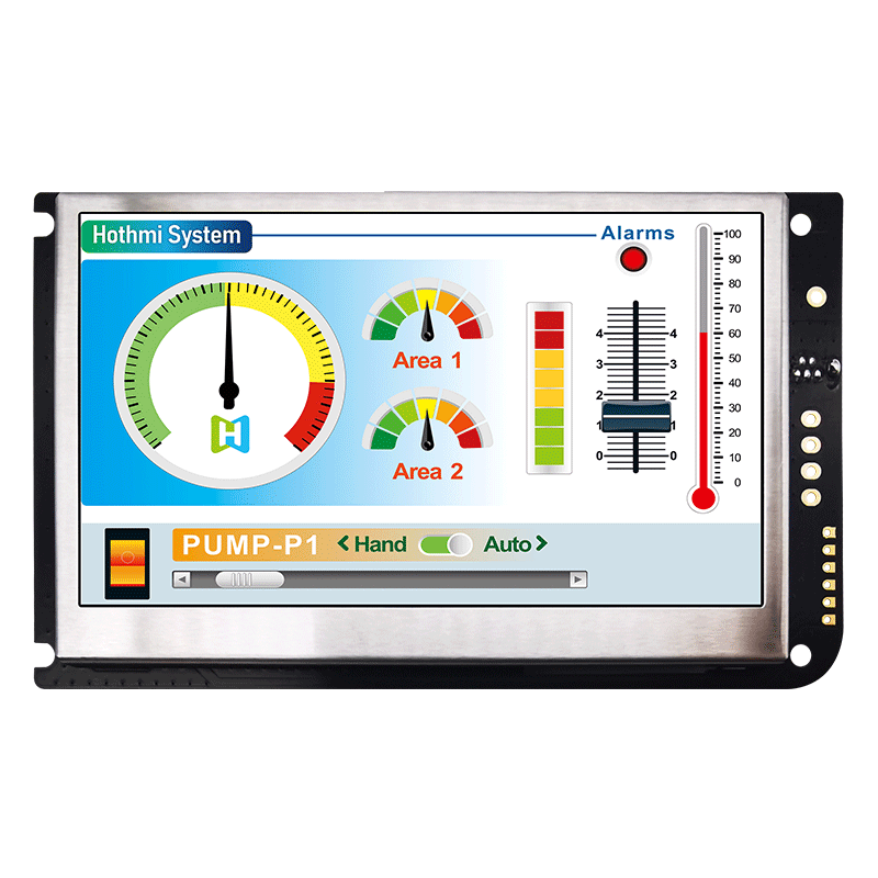 流量仪表显示屏4.3寸 uart 电阻式触摸屏 tft lcd