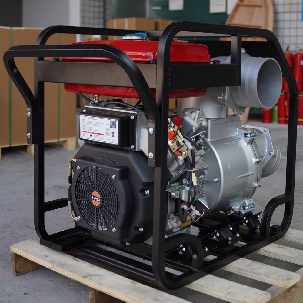 8寸柴油清水泵2v92f双缸柴油机铝合金泵体8寸大流量双缸柴油水泵